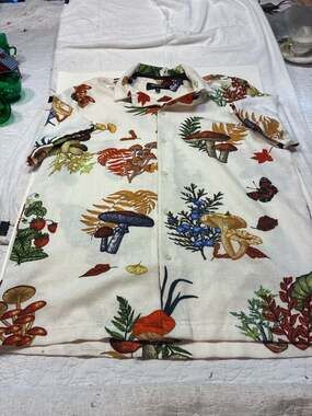 Malibu by Drill Clothing Co. Mushroom Allover Print Button-Up Shirt